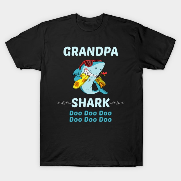 Family Shark 1 GRANDPA T-Shirt by blakelan128